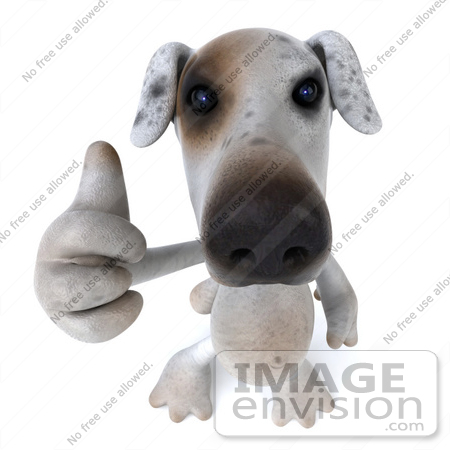 #43124 Royalty-Free (RF) Clipart Illustration of a 3d Jack Russell Terrier Dog Mascot Giving The Thumbs Up - Pose 3 by Julos