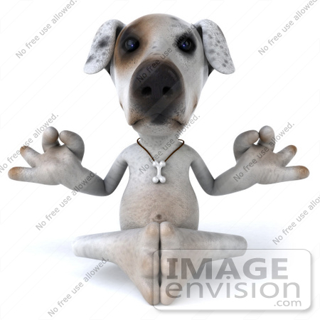 #43129 Royalty-Free (RF) Clipart Illustration of a 3d Jack Russell Terrier Dog Mascot Meditating - Pose 1 by Julos
