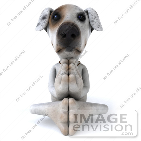 #43131 Royalty-Free (RF) Clipart Illustration of a 3d Jack Russell Terrier Dog Mascot Meditating - Pose 3 by Julos