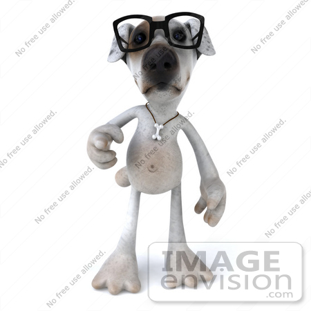 #43142 Royalty-Free (RF) Clipart Illustration of a 3d Jack Russell Terrier Dog Mascot Wearing Glasses - Pose 3 by Julos
