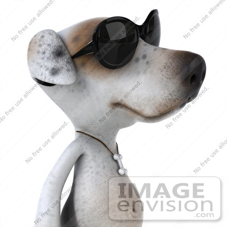 #43143 Royalty-Free (RF) Clipart Illustration of a 3d Jack Russell Terrier Dog Mascot Wearing Sunglasses - Pose 2 by Julos