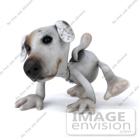 #43147 Royalty-Free (RF) Clipart Illustration of a 3d Jack Russell Terrier Dog Mascot Walking On All Fours - Pose 1 by Julos