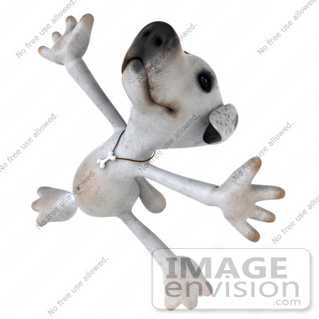 #43148 Royalty-Free (RF) Clipart Illustration of a 3d Jack Russell Terrier Dog Mascot Dancing - Pose 4 by Julos