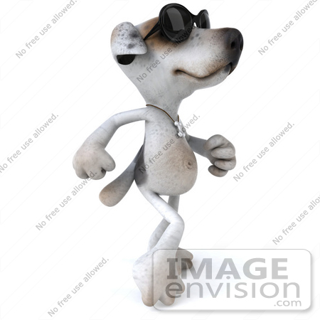 #43150 Royalty-Free (RF) Clipart Illustration of a 3d Jack Russell Terrier Dog Mascot Wearing Sunglasses - Pose 3 by Julos