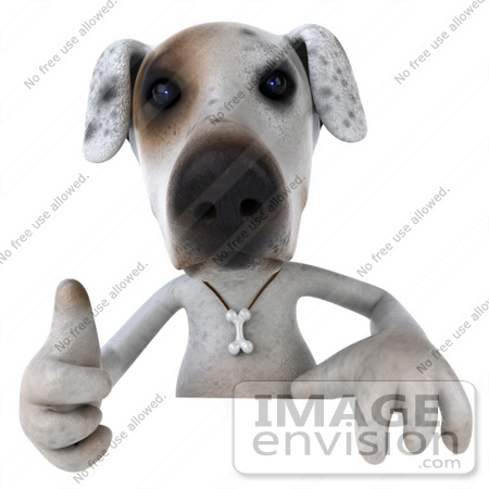 #43155 Royalty-Free (RF) Clipart Illustration of a 3d Jack Russell Terrier Dog Mascot Giving The Thumbs Up And Standing Behind A Sign by Julos