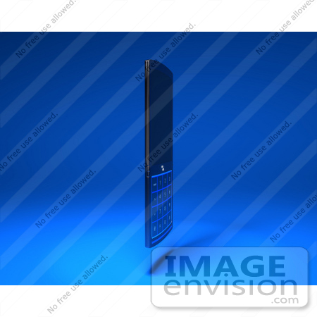 #43265 Royalty-Free (RF) Illustration of a 3d Modern Blue Cell Phone - Version 5 by Julos
