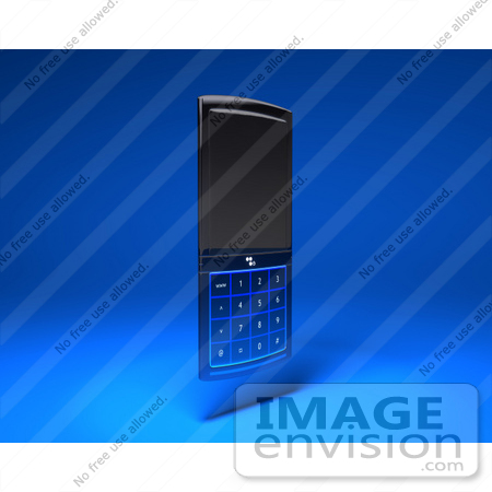 #43269 Royalty-Free (RF) Clipart Illustration of a 3d Modern Blue Cell Phone - Version 4 by Julos