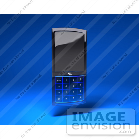 #43274 Royalty-Free (RF) Clipart Illustration of a 3d Modern Blue Cell Phone - Version 1 by Julos