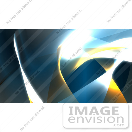 #43278 Royalty-Free (RF) Illustration of a Background Of Blue And Yellow Swooshes And Bright Lights - Version 2 by Julos