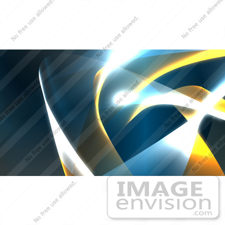 #43295 Royalty-Free (RF) Illustration of a Background Of Blue And Yellow Swooshes And Bright Lights - Version 1 by Julos