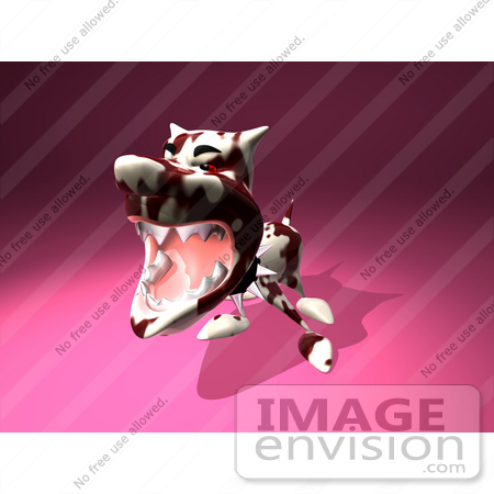 #43305 Royalty-Free (RF) Illustration of a Mean 3D Dog Wearing A Spiked Collar - Version 1 by Julos