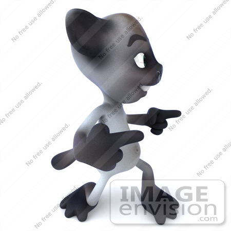 #43331 Royalty-Free (RF) Clipart Illustration of a 3d Siamese Cat Mascot Dancing - Pose 5 by Julos