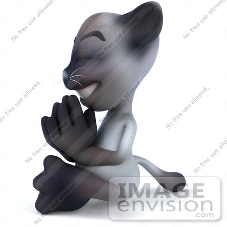 #43349 Royalty-Free (RF) Clipart Illustration of a 3d Siamese Cat Mascot Meditating - Pose 4 by Julos