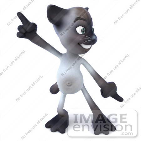#43360 Royalty-Free (RF) Clipart Illustration of a 3d Siamese Cat Mascot Dancing - Pose 1 by Julos