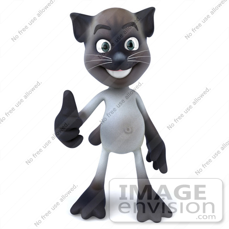 #43363 Royalty-Free (RF) Clipart Illustration of a 3d Siamese Cat Mascot Facing Front And Giving The Thumbs Up by Julos