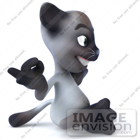 #43372 Royalty-Free (RF) Clipart Illustration of a 3d Siamese Cat Mascot Meditating - Pose 2 by Julos