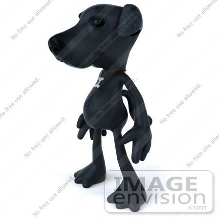 #43401 Royalty-Free (RF) Illustration of a 3d Black Lab Mascot Standing And Facing Left by Julos
