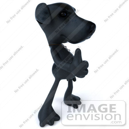 #43403 Royalty-Free (RF) Illustration of a 3d Black Lab Mascot Giving The Thumbs Up - Pose 2 by Julos