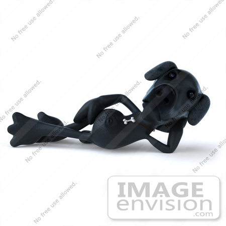 #43404 Royalty-Free (RF) Illustration of a 3d Black Lab Mascot Resting by Julos