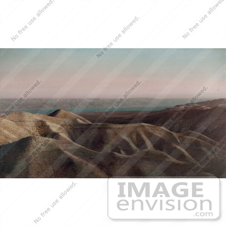 #43457 RF Stock Photo Of A View Of Dunes And The Dead Sea In Jordan, Israel by JVPD