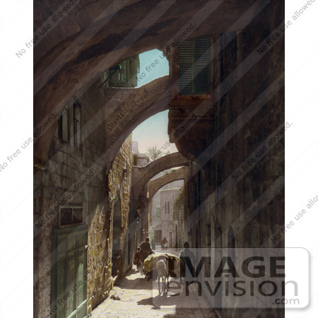 #43461 RF Stock Photo Of A Street Scene Of Via Dolorosa, Jerusalem, Israel by JVPD