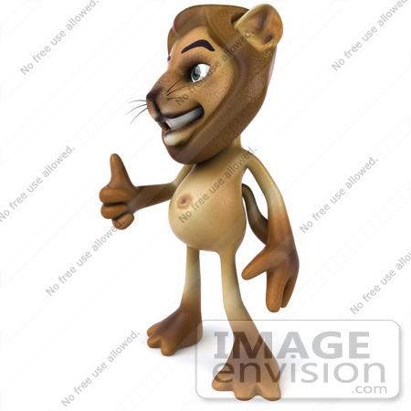 #43545 Royalty-Free (RF) Illustration of a 3d Lion Mascot Giving The Thumbs Up - Pose 2 by Julos