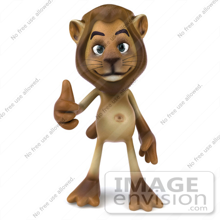 #43550 Royalty-Free (RF) Illustration of a 3d Lion Mascot Giving The Thumbs Up - Pose 1 by Julos