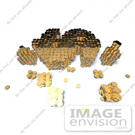 #43573 Royalty-Free (RF) Illustration of a 3d Dollar Sign Formed Of Golden Coins - Version 7 by Julos
