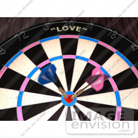 #43606 Royalty-Free (RF) Illustration of a Dartboard With Darts - Version 4 by Julos