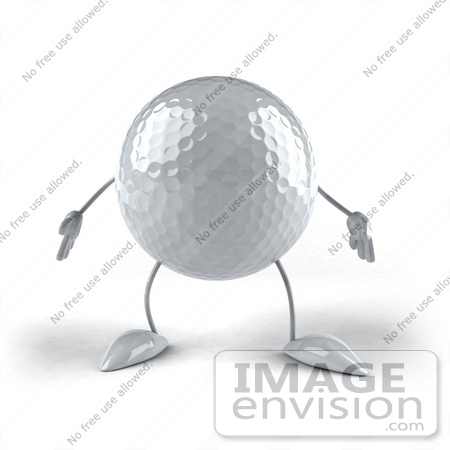 #43620 Royalty-Free (RF) Illustration of a 3d Golf Bal Mascotl With Arms And Legs, Facing Front by Julos