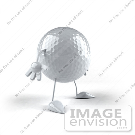 #43621 Royalty-Free (RF) Illustration of a 3d Golf Bal Mascotl With Arms And Legs, Facing Right by Julos