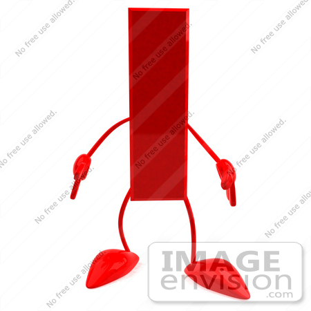 #43702 Royalty-Free (RF) Illustration of a 3d Red Letter I Character With Arms And Legs by Julos