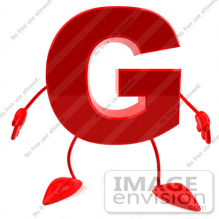 #43725 Royalty-Free (RF) Illustration of a 3d Red Letter G Character With Arms And Legs by Julos