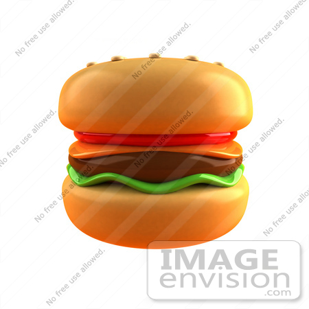 #43802 Royalty-Free (RF) Illustration of a 3d Cheeseburger - Version 1 by Julos