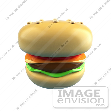 #43803 Royalty-Free (RF) Illustration of a 3d Cheeseburger - Version 2 by Julos