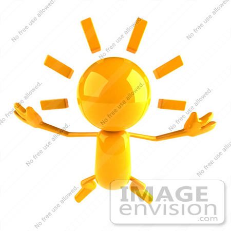 #43949 Royalty-Free (RF) Illustration of a 3d Orange Man Mascot Jumping - Version 2 by Julos