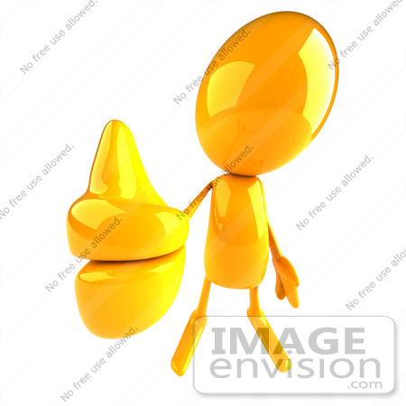 #43961 Royalty-Free (RF) Illustration of a 3d Orange Man Mascot Giving The Thumbs Up by Julos