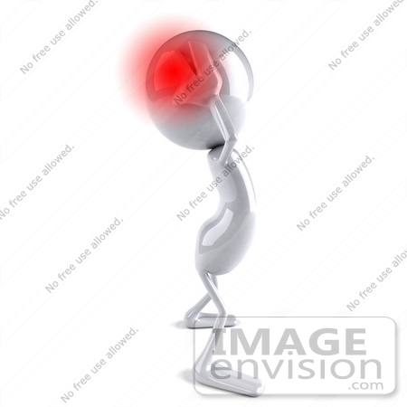 #44079 Royalty-Free (RF) Illustration of a 3d White Man Mascot With A Headache by Julos