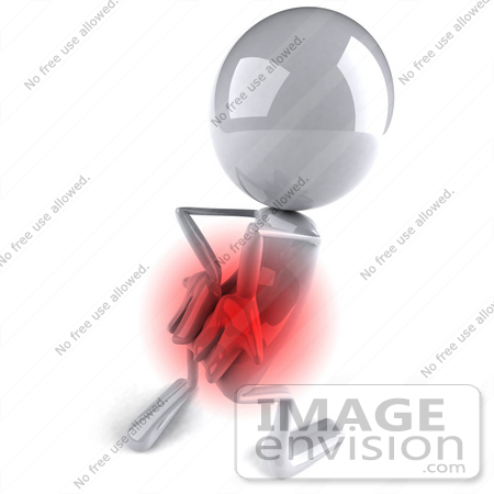#44109 Royalty-Free (RF) Illustration of a 3d White Man Mascot With Lower Back Pain - Version 4 by Julos