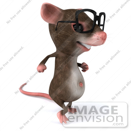 #44228 Royalty-Free (RF) Illustration of a 3d Mouse Mascot Wearing Spectacles - Pose 3 by Julos
