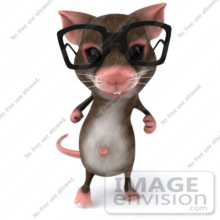#44230 Royalty-Free (RF) Illustration of a 3d Mouse Mascot Wearing Spectacles - Pose 2 by Julos
