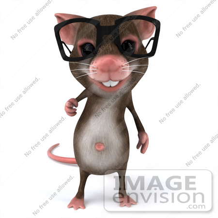 #44235 Royalty-Free (RF) Illustration of a 3d Mouse Mascot Wearing Spectacles - Pose 1 by Julos