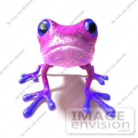 #44267 Royalty-Free (RF) Illustration of a Cute 3d Purple Frog On All Fours, Looking Forward - Version 1 by Julos