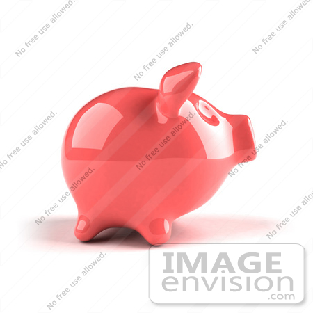 #44280 Royalty-Free (RF) Illustration of a 3d Pink Shiny Piggy Bank - Version 1 by Julos