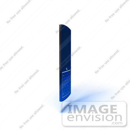 #44316 Royalty-Free (RF) Illustration of a 3d Modern Blue Cellphone - Version 10 by Julos