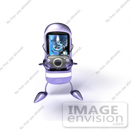#44326 Royalty-Free (RF) Illustration of a Rounded 3d MP3 Player Taking Pics With A Camera by Julos