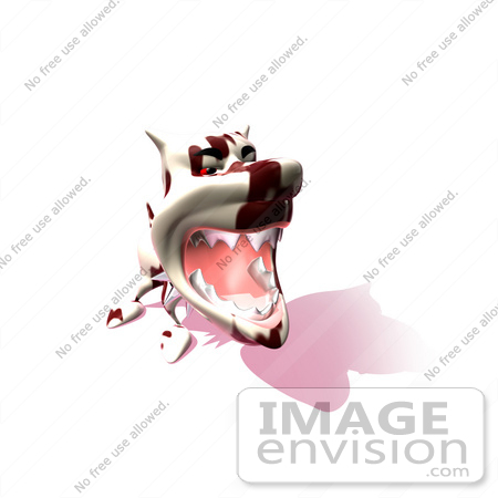 #44360 Royalty-Free (RF) Illustration of a Aggressive 3d Dog Wearing A Spiked Collar - Version 13 by Julos