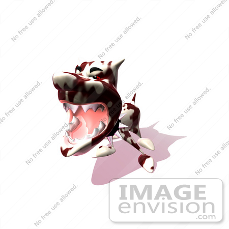 #44361 Royalty-Free (RF) Illustration of a Aggressive 3d Dog Wearing A Spiked Collar - Version 8 by Julos