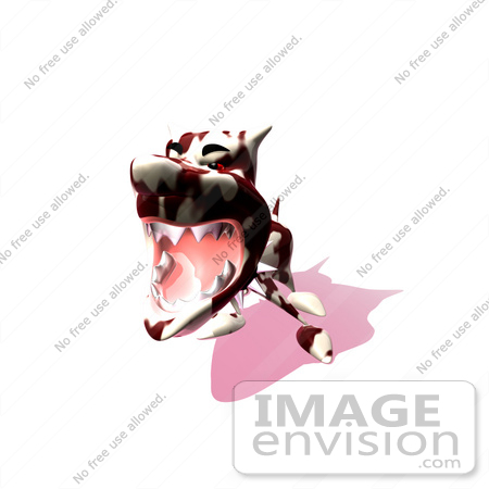 #44362 Royalty-Free (RF) Illustration of a Aggressive 3d Dog Wearing A Spiked Collar - Version 14 by Julos