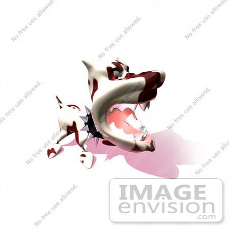 #44363 Royalty-Free (RF) Illustration of a Aggressive 3d Dog Wearing A Spiked Collar - Version 12 by Julos